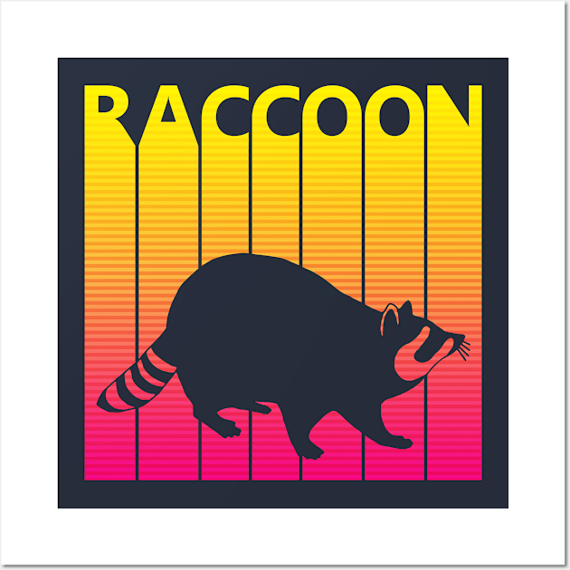 Funny Retro Raccoon Gift Wall Art by GWENT